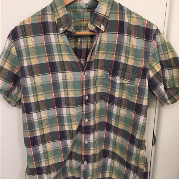 J. Crew plaid short sleeve button up, medium - Picture 2 of 6